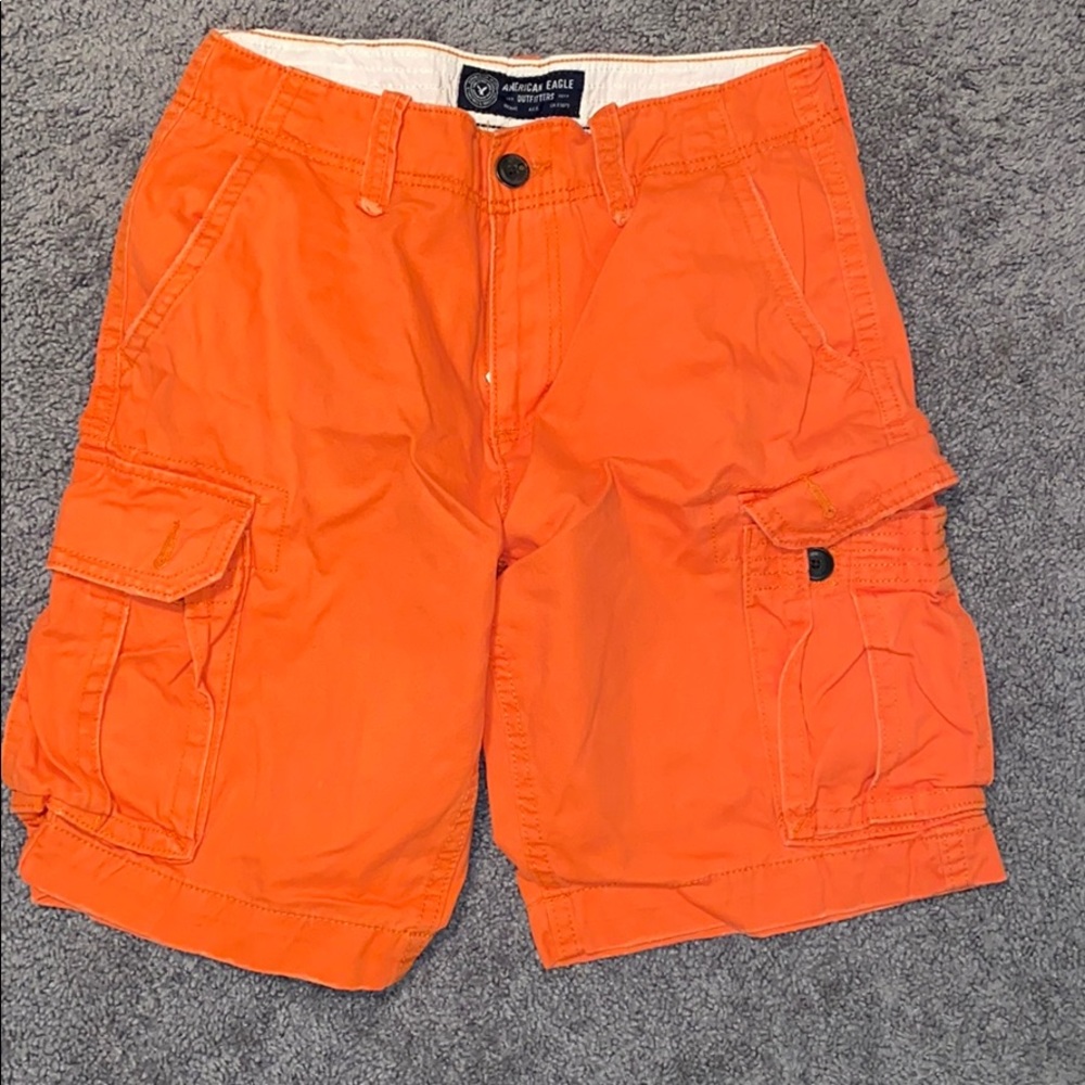 American Eagle Orange Cargo Shorts